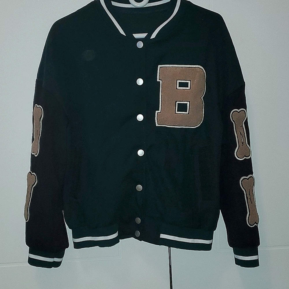 'B' Varsity Inspired Bones Jacket